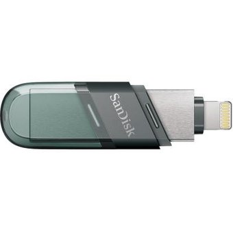  USB-флешка Sandisk 128Gb iXpand Flip SDIX90N-128G-GN6NE USB3.1 зеленый/серебристый 