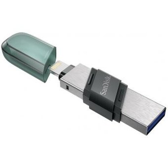  USB-флешка Sandisk 128Gb iXpand Flip SDIX90N-128G-GN6NE USB3.1 зеленый/серебристый 