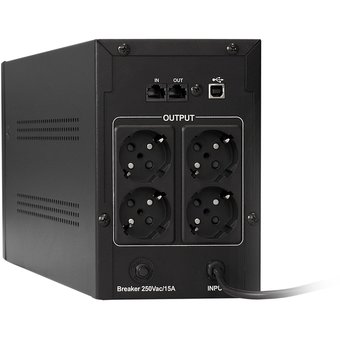  ИБП ExeGate EP285490RUS SpecialPro UNB-1200.LED.AVR.EURO.RJ.USB (1200VA/750W, LED, AVR, 4 евророзетки, RJ45/11, USB, Black) 