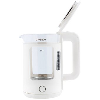  Чайник ENERGY E-256 стекло, белый (164151) 