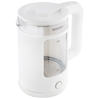  Чайник ENERGY E-256 стекло, белый (164151) 