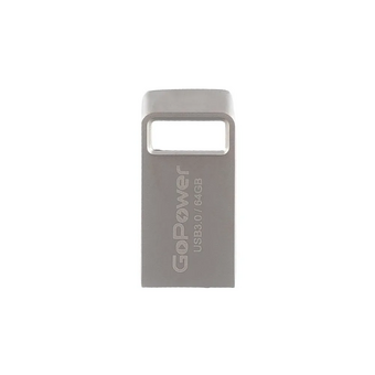  USB-флешка GoPower Mini (00-00027359) 64GB USB3.0 металл серебряный 