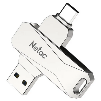  USB-флешка Netac U782C NT03U782C-256G-30PN 256Gb, USB3.0+TypeC, металлическая 