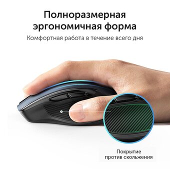  Мышь UGREEN Ergonomic Wireless Mouse MU006 (90855) Black 