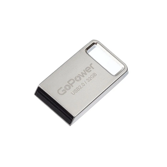  USB-флешка GoPower Mini (00-00027358) 32GB USB2.0 металл серебряный 