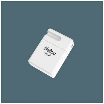 USB-флешка Netac U116 NT03U116N-008G-20WH 8Gb, USB2.0, миниатюрная пластиковая белая 