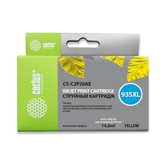  Картридж струйный Cactus CS-C2P26AE №935XL желтый 14.6мл для HP DJ Pro 6230/6830 