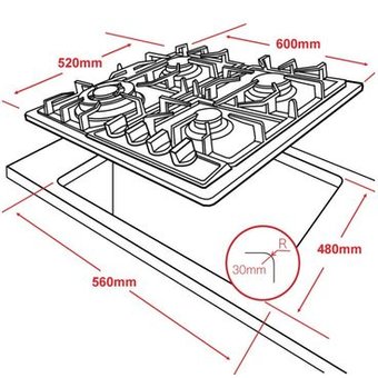  Варочная поверхность GINZZU HCG-419 стальной 