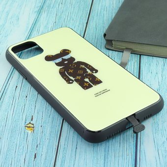  Чехол для iPhone 11 Pro Max LUXURY BEARBRICK LV (188) в очках флуоресцентный рисунок белый 