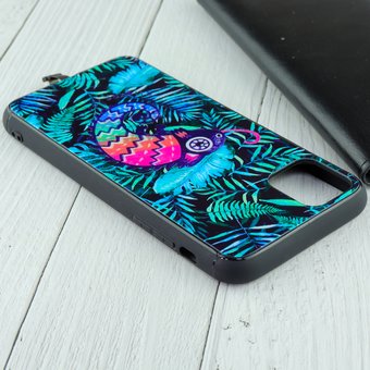  Чехол для iPhone 11 Pro Max Chameleon (167) флуоресцентный рисунок чёрный 