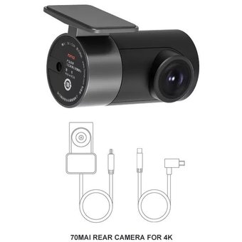  Видеокамера заднего вида Xiaomi 70Mai Rear Camera для регистраторов A500S и A800S (Midrive RC06), черный 