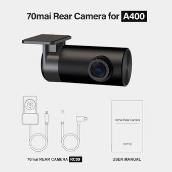  Видеокамера заднего вида Xiaomi 70Mai Rear Camera для регистратора A400 (Midrive RC09), черный 