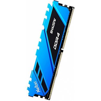  ОЗУ Netac Shadow NTSDD4P26SP-08B DDR 4 DIMM 8Gb PC21300, 2666Mhz, C19 Blue, с радиатором 