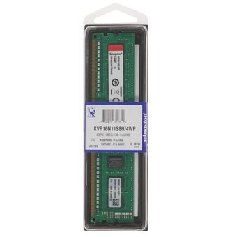  ОЗУ Kingston KVR16N11S8H/4WP 4GB DDR3 1600 DIMM Height 30mm Non-ECC, Unbuffered, CL11, 1.5V, 1Rx8, RTL 