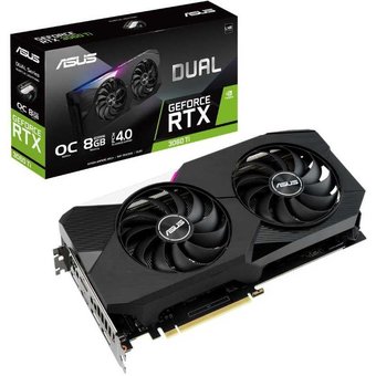  Видеокарта ASUS GeForce RTX 3060Ti DUAL-RTX3060TI-O8G-V2 90YV0G1J-M0NA00 8GB LHR GDDR6 2xHDMI 2.1 3xDP 1.4a 