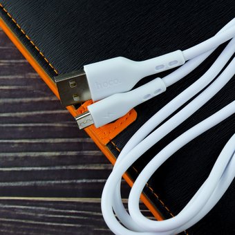  Дата-кабель HOCO DU13 Essential charging Miicro 1м белый 