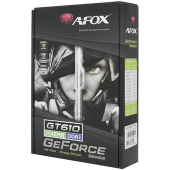  Видеокарта AFOX Geforce GT610 AF610-2048D3L7-V5 2GB DDR3 64Bit DVI HDMI VGA LP Single Fan PCI-E 16x 
