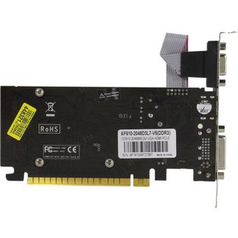  Видеокарта AFOX Geforce GT610 AF610-2048D3L7-V5 2GB DDR3 64Bit DVI HDMI VGA LP Single Fan PCI-E 16x 
