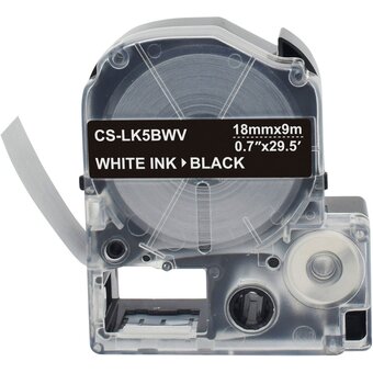  Картридж ленточный Cactus CS-LK5BWV черный для Epson LW400/LW700/LW600P/LW1000P/K400/Z700/Z900 