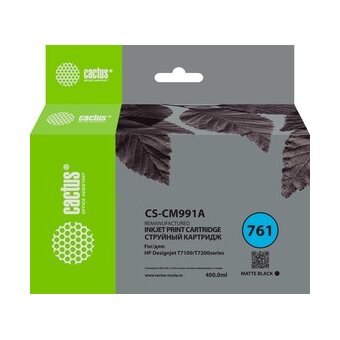 Картридж струйный Cactus CS-CM991A №761 черный 400мл для HP DesignJet T7100/Т7200 