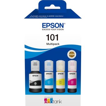  Картридж струйный Epson L101 C13T03V64A черный/голубой/пурпурный/желтый (7500стр.) (127мл) для Epson 