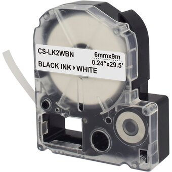  Картридж ленточный Cactus CS-LK2WBN черный для Epson LW300/LW400/LW700/LW600P/LW1000P/K400/Z700/Z900 