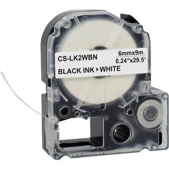  Картридж ленточный Cactus CS-LK2WBN черный для Epson LW300/LW400/LW700/LW600P/LW1000P/K400/Z700/Z900 