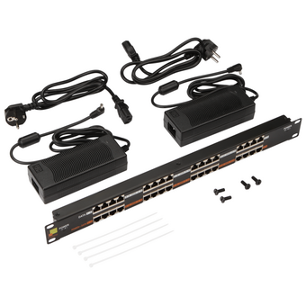  Патч-панель LANMASTER LAN-PP16-POE/A2 в шкаф черный 