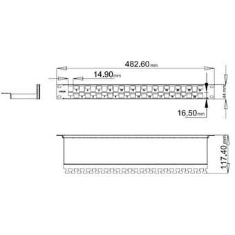  Патч-панель Hyperline PPBL3-19-24S-RM в шкаф 