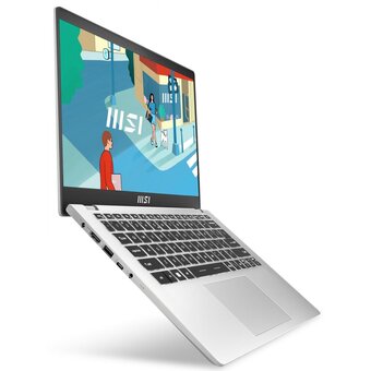  Ноутбук MSI MS-14J1 Modern 14 C13M-845XBY (9S7-14J111-845) 14" FHD IPS 60Hz/i3-1315U/16GB/SSD512GB/Intel UHD/White Backlit/DOS/Urban Silver 