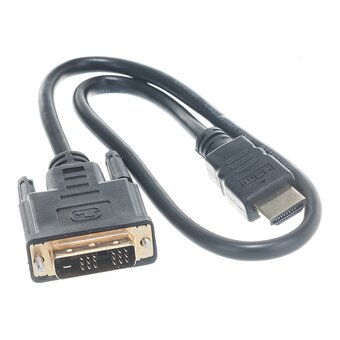  Кабель Gembird/Cablexpert CC-HDMI-DVI-0.5M HDMI-DVI 19M/19M 0.5м single link черный 