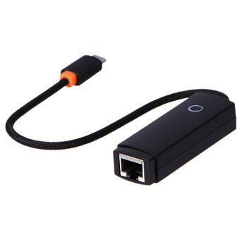  Сетевой адаптер Baseus Lite (WKQX000201) Ethernet Adapter Type-C to RJ45 LAN Port 100Mbps Black 