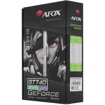  Видеокарта AFOX Geforce GT740 AF740-4096D5H3 4GB DDR5 128BIT DVI HDMI VGA ATX SINGLE FAN RTL 