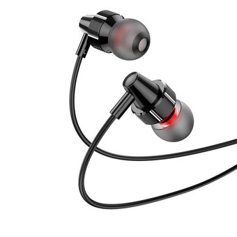  Наушники HOCO M90 Delight wire-controlled earphones with microphone, black shadow 