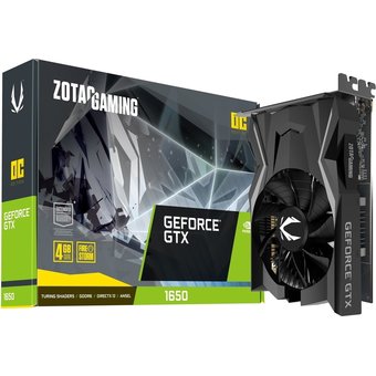  Видеокарта Zotac GAMING GeForce GTX 1650 OC (ZT-T16520F-10L), GDDR6 , 4Gb, 128bit, DVI, HDMI, DP, RTL 