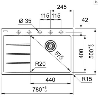  Мойка Franke CNG 611/211-78 TL (114.0639.719) черный матовый чаша справа 