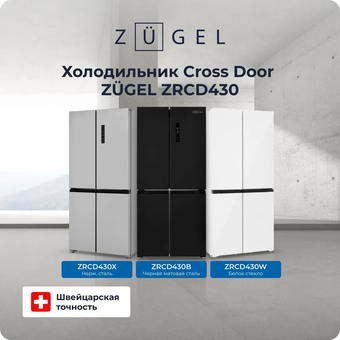  Холодильник ZUGEL ZRCD430B черный 