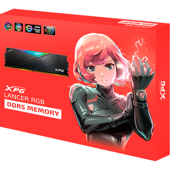  ОЗУ ADATA XPG Lancer RGB AX5U6400C3216G-DCLARBK 32GB DDR5 6400 DIMM CL32-39-39, Non-ECC, 1.35V, 2 x 16GB 