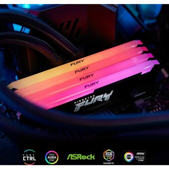  ОЗУ Kingston Fury Beast RGB KF432C16BB2AK2/32 DDR4 2x16GB 3200MHz RTL Gaming PC4-25600 CL16 DIMM 288-pin 1.35В kit single rank с радиатором Ret 