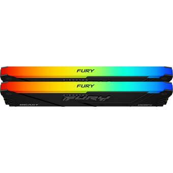  ОЗУ Kingston Fury Beast RGB KF432C16BB2AK2/32 DDR4 2x16GB 3200MHz RTL Gaming PC4-25600 CL16 DIMM 288-pin 1.35В kit single rank с радиатором Ret 