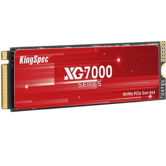  SSD KingSpec XG7000 (XG7000-1TB) M.2 1.0Tb (PCI-E 4.0 x4, up to 7400/6600MBs, 3D TLC, 600TBW, NVMe 1.4, 22х80mm, heatsink) 
