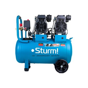  Компрессор поршневой Sturm! AC93450OL безмасляный 480л/мин 50л 3000Вт голубой/черный 