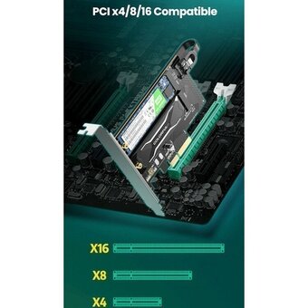  Контроллер Ugreen CM302 (70504) M.2 M-Key + M.2 B-Key to PCI-E3.0X4 Express Card with M.2 SATA 