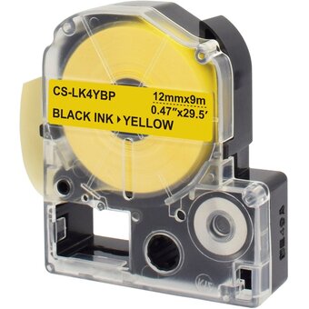  Картридж ленточный Cactus CS-LK4YBP черный для Epson LW300/LW400/LW700/LW600P/LW1000P/K400/Z700/Z900 
