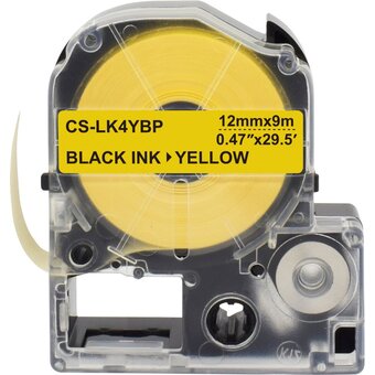  Картридж ленточный Cactus CS-LK4YBP черный для Epson LW300/LW400/LW700/LW600P/LW1000P/K400/Z700/Z900 