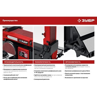  Станок тарельчато-шлифовальный Зубр СШЛ-550 550W 
