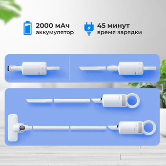  Пылесос LEACCO S20 Cordless Vacuum Cleaner White 