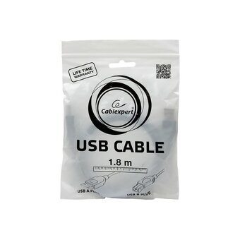  Кабель Gembird CCP-USB2-AMBM-6 USB 2.0 PRO 1.8м AM/BM позол. контакты, пакет 