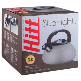  Чайник Hitt Starlight H01033 3л со свистком коричневый мрамор 