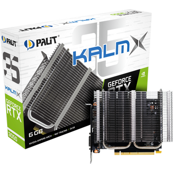  Видеокарта Palit Nvidia GeForce RTX 3050 KalmX (NE63050018JE-1070H) 6Gb 96bit GDDR6 1042/14000 DVIx1 HDMIx1 DPx1 HDCP Ret 